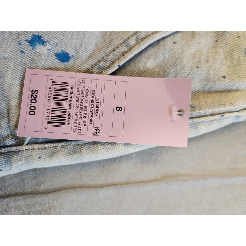 Wild Fable Women's High-Rise‎ Distressed Jean Shorts  Light Wash Blue 8 New - Picture 3 of 6